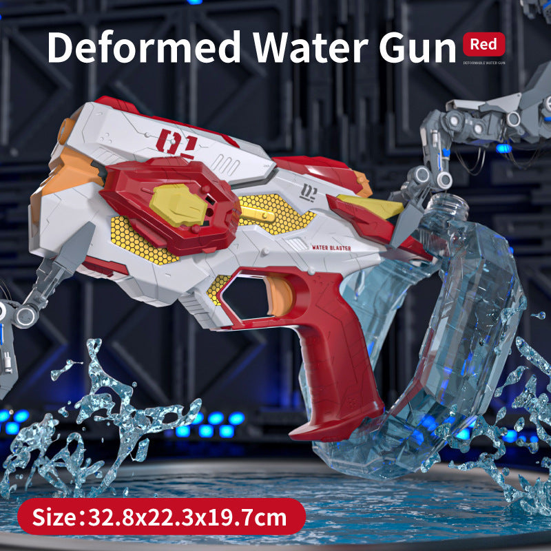 new product mechanical linkage deformation energy gathering ring electric water gun cool light large capacity fully automatic continuous fire