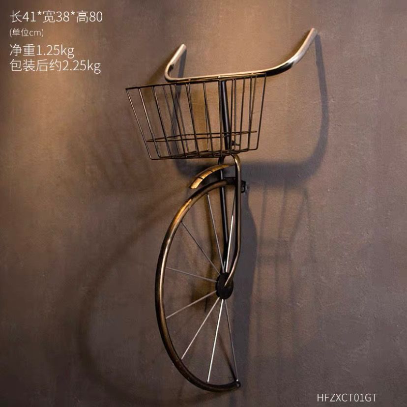 Retro iron art pastoral creative bicycle living room single living room wall hanging restaurant bar wall wall decoration