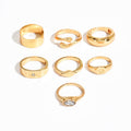 European and american cross-border jewelry retro simple eight-pointed star ring female stylish alloy cold wind face knuckle ring