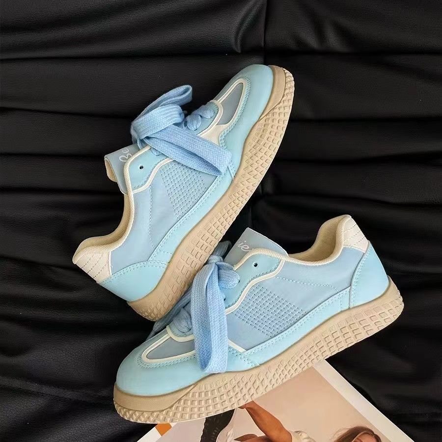 Retro niche German training women's 2024 summer new little white shoes student versatile breathable casual muffin baseplate shoes