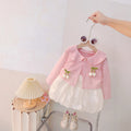 Girls' spring/autumn outfit set: stylish long-sleeve set for babies, new princess-style cute and sweet dress