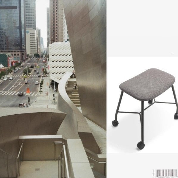 Movable pulley stool creative wheeled chair desk dressing stool coffee shop restaurant soft chair iron chair normcore
