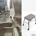 Movable pulley stool creative wheeled chair desk dressing stool coffee shop restaurant soft chair iron chair normcore