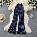 K-stylehigh waist polka dot casualcasualstraight-leg pants for women summer lazy style slimming lookeasiest for matchcasualslimming lookpants