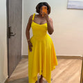 European and american women's clothing  spring new sweet and fresh solid color camisole and high-waisted midi skirt two-piece set
