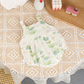 Baby girl clothes summer ultra-thin sling bag butt newborn baby one-piece full moon 100-day clothes fresh khaki