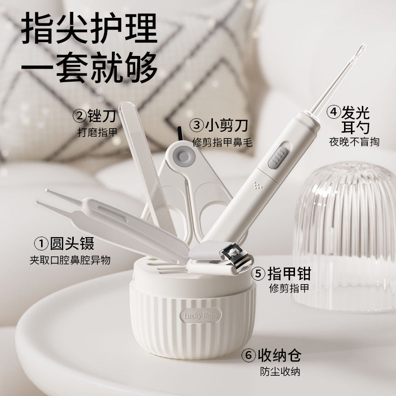 Shield dad anti-pinch baby nail scissors suit baby small scissors kids nail clippers nail polisher storage