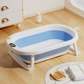 Newborn baby foldable bathtub with temperature-sensitive silicone plug, easy grip handles, and large capacity for baby bathing