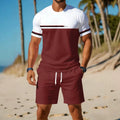 men's short-sleeve and shorts set, casual sportswear set, 3d printed cross-border hot seller, dropshipping available