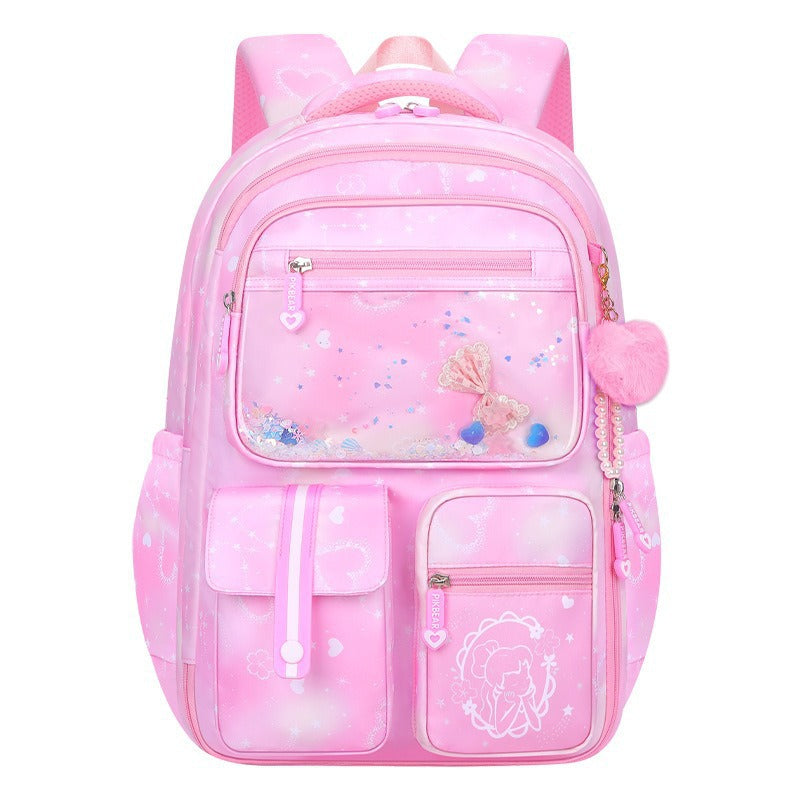 elementary school student backpack, grades 1-3-6, lightweight children's schoolbag, large capacity, burden-reducing, spine-protecting backpack, wholesale