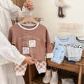 Kidsfall and wintershu velvet 320gthickenedpure cotton autumn clothes and long pants home clothes suit class a boneless baby set of two pieces