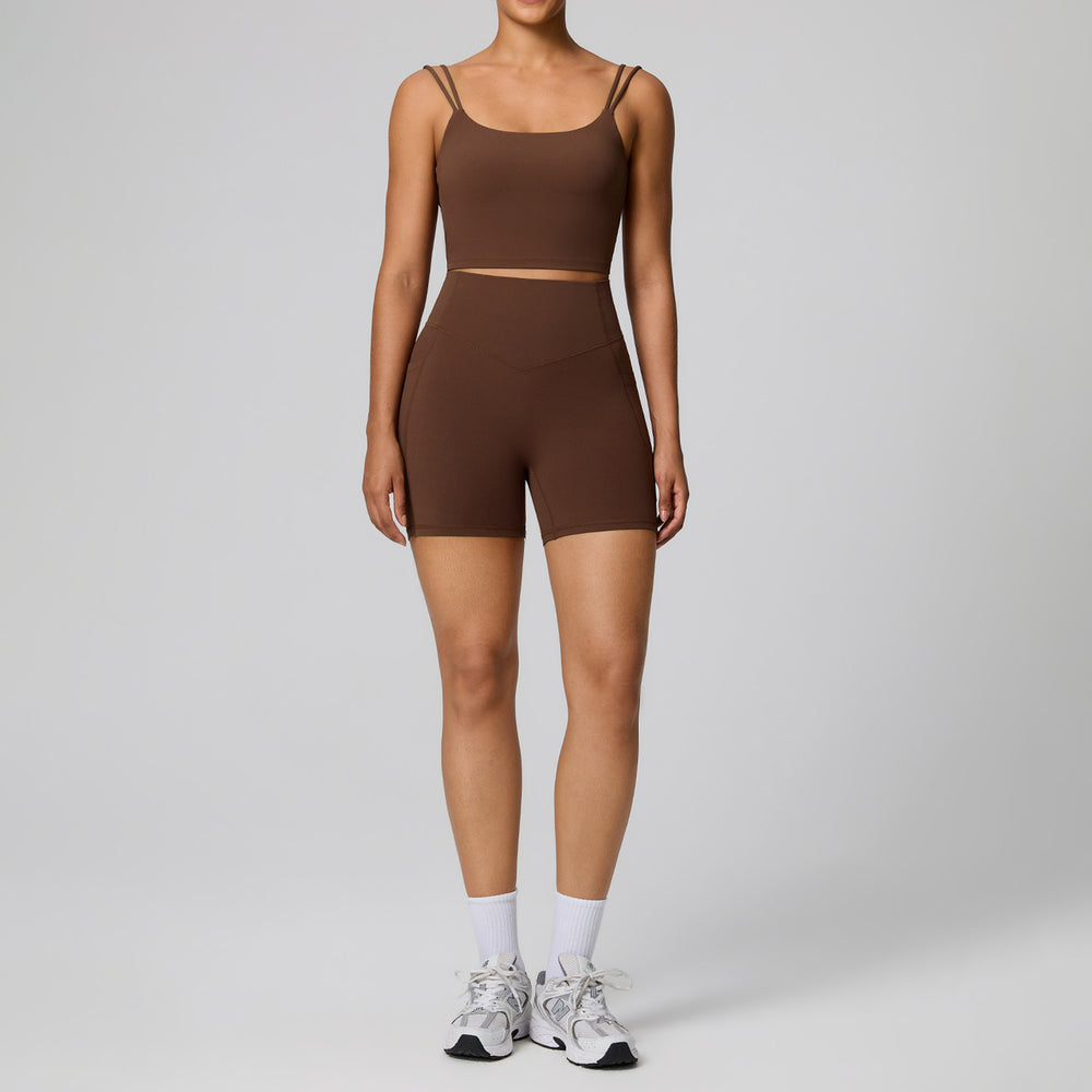 European and american new pocket yoga outfit women's set high waist shaping stretch fitness set quick-dry breathable activewear