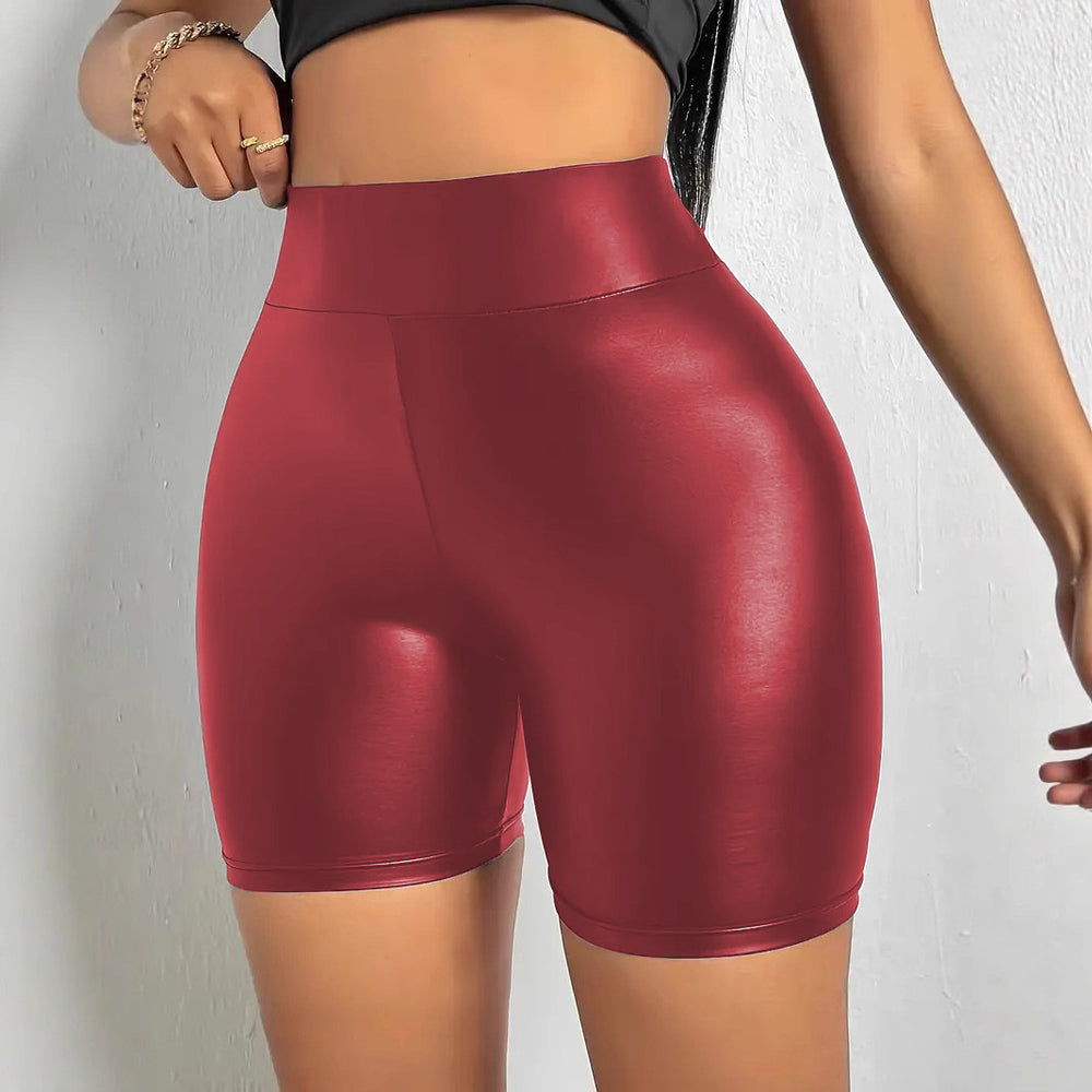 Fashionplus sizepu leather shorts for women 4-point pants hot style sexy cross-border independent station nightclub women's hot pants ins style