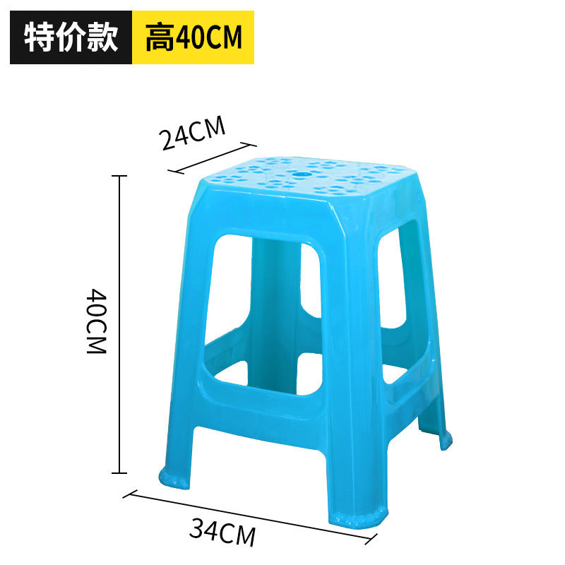 Extra thick red plastic stool cooked glue household thickened dining table stool plastic chair adult high bench high foot stool commercial