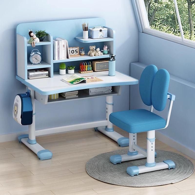 Kids study table bookshelf studentfor home desk desk suit adjustable adjustable drawer chair stool combination table