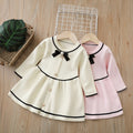 Girls' dress  spring new arrival: sweet and stylish knitted pullover dress for baby girls, chanel-inspired