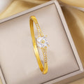 Bracelet female flower gold-plated niche style design classy sense bracelet easiest for matchfashionaccessible luxury electroplated accessible luxury style bracelet
