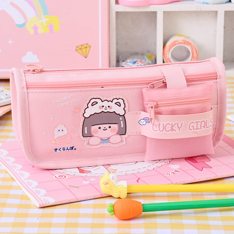 Cross-border pencil bag New Kapibara High-value primary school students Large-capacity pencil bag Junior high school students Super good-looking stationery box