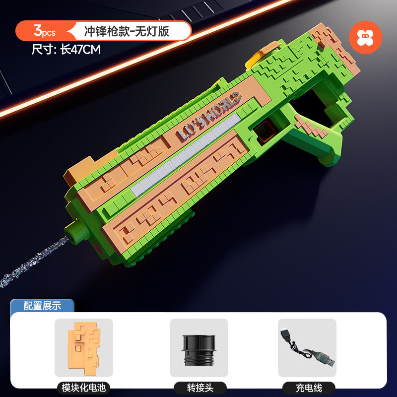 Summer kids' light-up electric automatic water gun - long range, high capacity, outdoor beach water spray toy