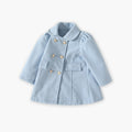 Girls'  new korean style wool coat - autumn/winter new arrival, baby double-breasted lapel mid-length chic outerwear