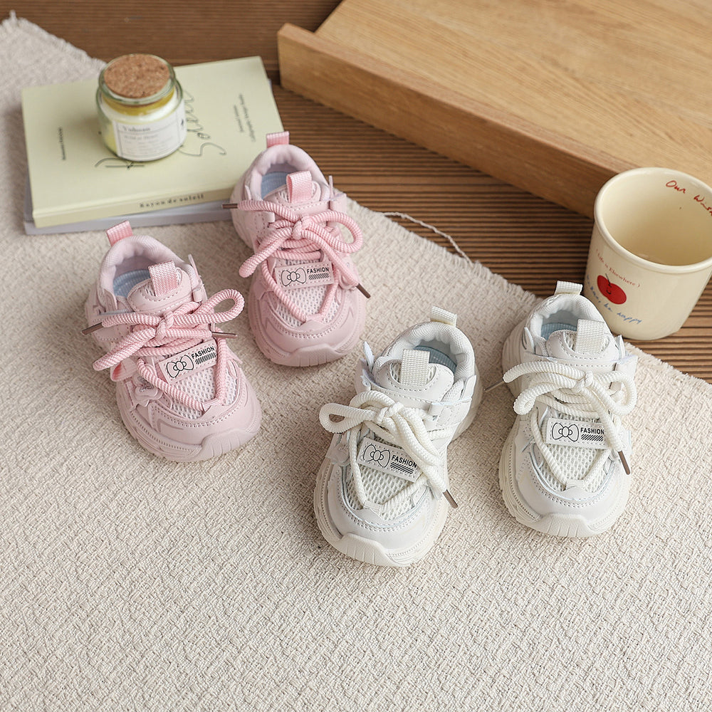 Vancahao kids' fashion chunky sneakers -  spring/autumn new collection - lightweight casual running shoes for girls - versatile athletic shoes