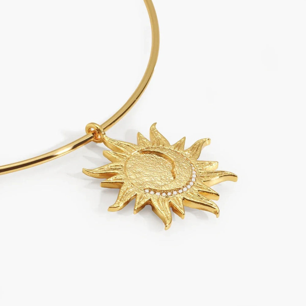 European and american style jewelry - unique sun and moon pendant necklace - niche, sweet & cool design - vintage necklace - choker