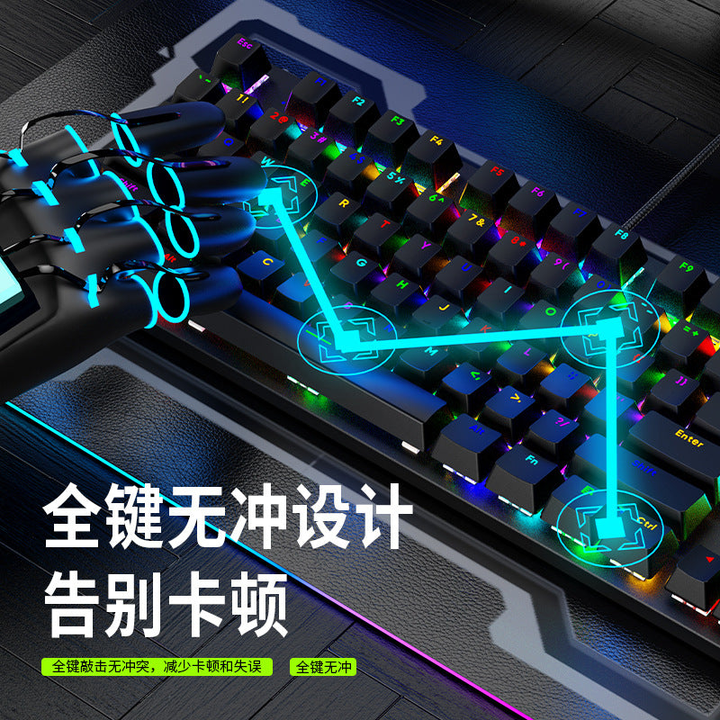 Longweishi ak87 mechanical keyboard, 87-key, blue/red switch, laptop/desktop pc, esports gaming rgb keyboard