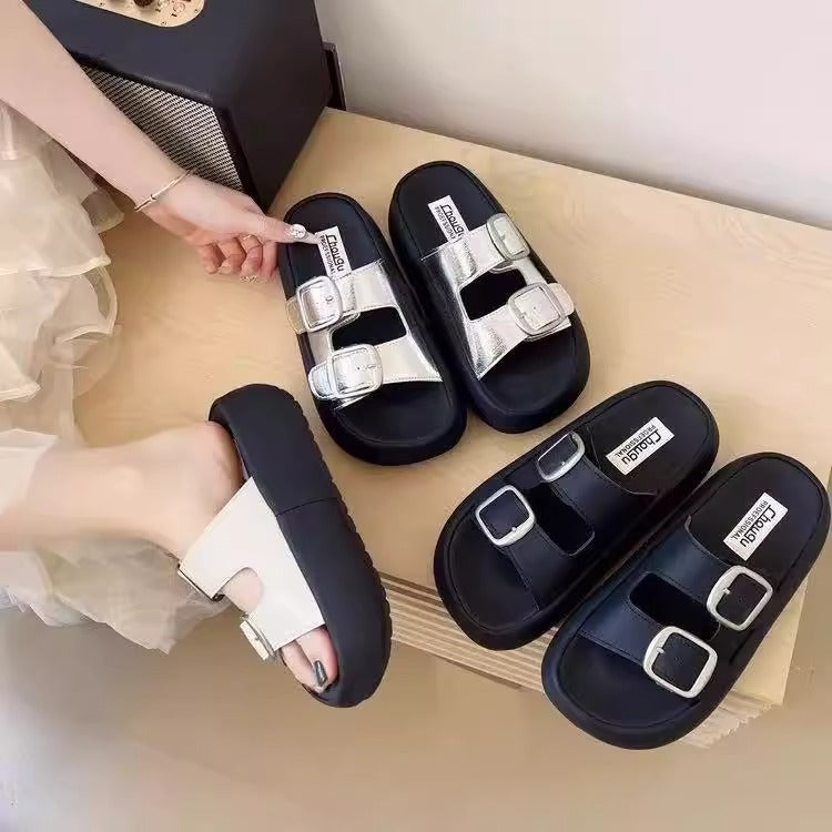 Thick soleplatform shoes sandals women's summeroutwearfashioncasual sandals 2026new arrivaleasiest for matchpopularheight increasing slippers