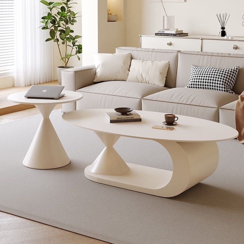 Italian normcore slate coffee table for home living room oval double coffee table small apartment designer coffee table combination