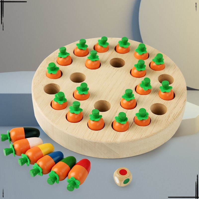 New Radish Memory Flip Chess Full Set of Double Play Leisure Logic Children's Toys Advanced Wooden Puzzle