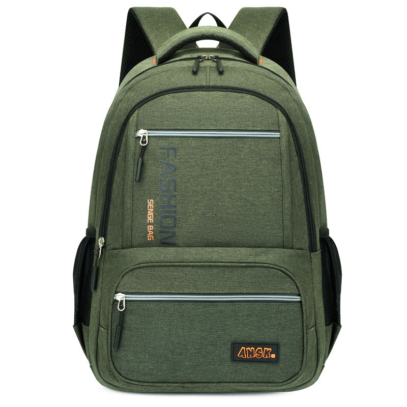 New large-capacity simple and fashionable student schoolbag business computer backpack solid color original portable schoolbag