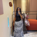European and american cross-border women's fashion:  autumn new sleeveless asymmetrical neck slim-fit printed pleated elegant long dress