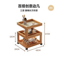 Solid wood bedside table bedside storage rack bedroom coffee table living room for home small new arrival log style ultra-narrow side table