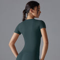 European and american nude feel yoga top quick-dry short sleeve t-shirt sports cover-up outdoor running training fitness short sleeve women's top