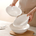 Wholesale pure white ceramic hat bowl for home soup bowl microwave oven can be used thickened oven mitts hotel processing lg