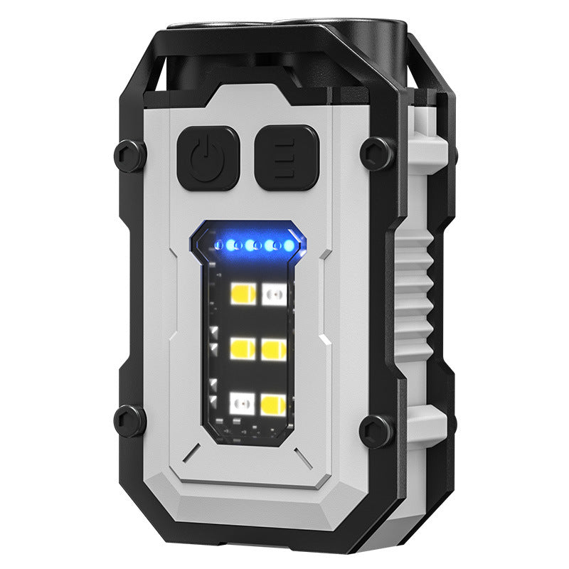 Cross-border new LED flashlight Type-C charging rotatable lamp head with magnetic multi-function keychain light