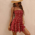 wholesale playful waist slimming look floral tube top dresssummernew arrivalniche stylesense of design suspender skirt for women