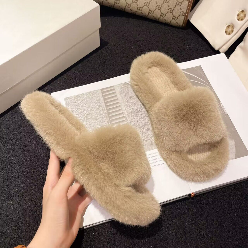 Influencer-approved fuzzy slippers for women - new autumn 2023 collection: fairy-tale style, soft sole, comfortable for home, plus size available, perfect for pregnancy