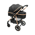 Inlair baby stroller - lightweight, foldable, reclining, high-view, sleeper, blue, reversible, newborn baby pram