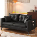Cat scratch leather sofa sofa small apartment cat claw leather rental apartment clothing store double slot two people three people lazy