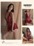 Wholesale plus size lingerie for curvy women: sheer lace sexy bodysuit with open crotch for easy access