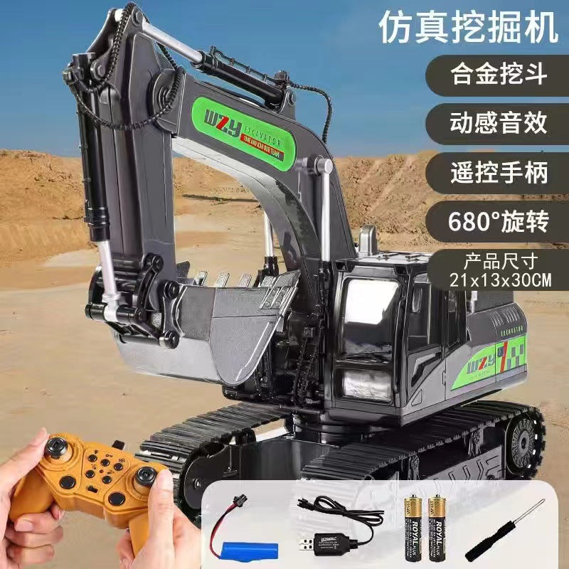 alloy remote control excavator toy car kids boys large engineering vehicle excavator toy wireless excavator