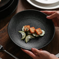 Vintage creative ceramic dinnerware western plate home frosted line ceramic dish hotel restaurant business plate