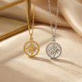 popular copper inlaid zirconium white shell geometric necklace for women accessible luxuryniche stylefashioneasiest for match non-fading clavicle chain jewelry