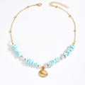 European and american cross-border jewelry: summer ins ocean-inspired crushed stone starfish necklace - women's casual vacation style clavicle chain accessories