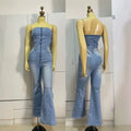 Women's denim jumpsuit cargo jeans new denim pants available denim jumpsuit