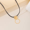 Wholesale exaggerated circle pendants - european & american cross-border fashion jewelry - versatile alloy necklaces - unique rope chain geometric necklaces