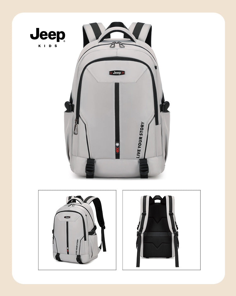 Jeep kids backpack - grades 1-6, lightweight, spine-protecting, waterproof school bag for elementary school students (boys & girls)