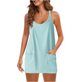 cross-border  hot-selling women's solid color fashion casual double pocket knitted dress