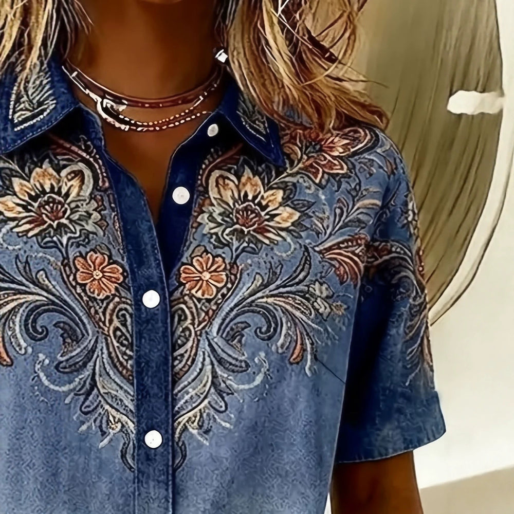 wholesale women's short-sleeved shirts, trendy shirt with hot-selling cross-border print designs, dropshipping available